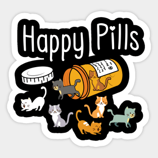 Happy Pills - Cat Design Sticker
